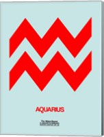 Aquarius Zodiac Sign Red Fine Art Print