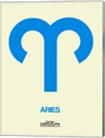 Aries Zodiac Sign Blue Fine Art Print