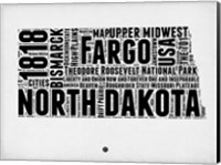North Dakota Word Cloud 2 Fine Art Print