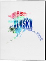 Alaska Watercolor Word Cloud Fine Art Print