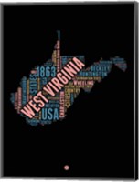 West Virginia Word Cloud 1 Fine Art Print