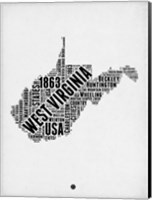 West Virginia Word Cloud 2 Fine Art Print