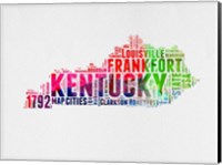 Kentucky Watercolor Word Cloud Fine Art Print