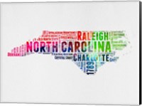 North Carolina Watercolor Word Cloud Fine Art Print