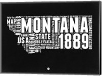 Montana Black and White Map Fine Art Print