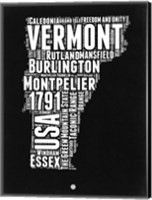 Vermont Black and White Map Fine Art Print