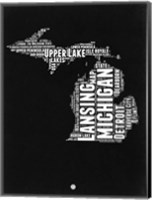Michigan Black and White Map Fine Art Print