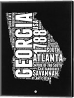 Georgia Black and White Map Fine Art Print
