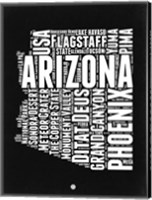 Arizona Black and White Map Fine Art Print