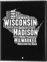 Wisconsin Black and White Map Fine Art Print