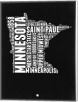 Minnesota Black and White Map Fine Art Print