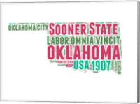 Oklahoma Word Cloud Map Fine Art Print