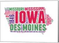 Iowa Word Cloud Map Fine Art Print