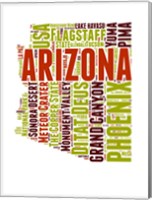 Arizona Word Cloud Map Fine Art Print