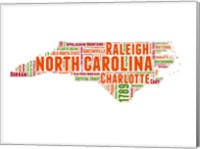 North Carolina Word Cloud Map Fine Art Print