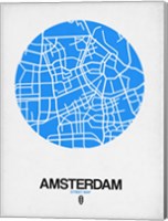Amsterdam Street Map Blue Fine Art Print