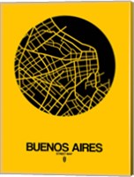 Buenos Aires Street Map Yellow Fine Art Print