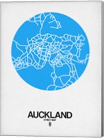 Auckland Street Map Blue Fine Art Print
