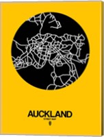 Auckland Street Map Yellow Fine Art Print