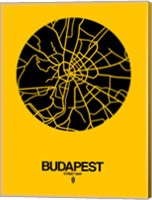 Budapest Street Map Yellow Fine Art Print