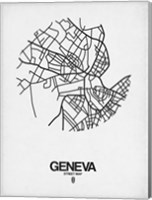 Geneva Street Map White Fine Art Print