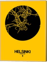 Helsinki Street Map Yellow Fine Art Print