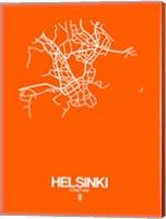 Helsinki Street Map Orange Fine Art Print