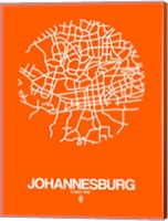 Johannesburg Street Map Orange Fine Art Print