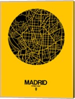 Madrid Street Map Yellow Fine Art Print
