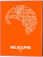 Melbourne Street Map Orange Fine Art Print