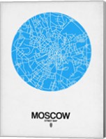 Moscow Street Map Blue Fine Art Print
