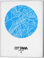 Ottawa Street Map Blue Fine Art Print