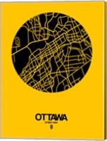 Ottawa Street Map Yellow Fine Art Print