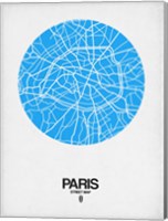 Paris Street Map Blue Fine Art Print