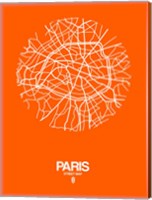 Paris Street Map Orange Fine Art Print