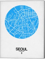 Seoul Street Map Blue Fine Art Print