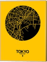 Tokyo Street Map Yellow Fine Art Print