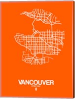 Vancouver Street Map Orange Fine Art Print