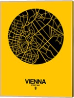 Vienna Street Map Yellow Fine Art Print
