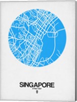 Singapore Street Map Blue Fine Art Print