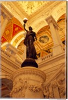 USA, Washington DC, Library of Congress interior with sculpture Fine Art Print