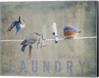 Laundry Day Bluebirds Fine Art Print