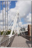 Golden Jubilee Bridge, Thames River, London, England Fine Art Print