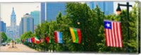 National Flags of the Countries at Benjamin Franklin Parkway, Pennsylvania Fine Art Print