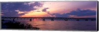 Sun Setting over the Mackinac Bridge, Michigan Fine Art Print