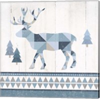 Nordic Geo Lodge Deer IV Fine Art Print