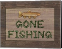 Gone Fishing Sign Fine Art Print