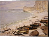 Boats on the Beach at Etretat, 1883 Fine Art Print