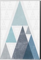 Mod Triangles III Blue Fine Art Print