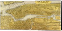 Gilded Map of NYC Fine Art Print